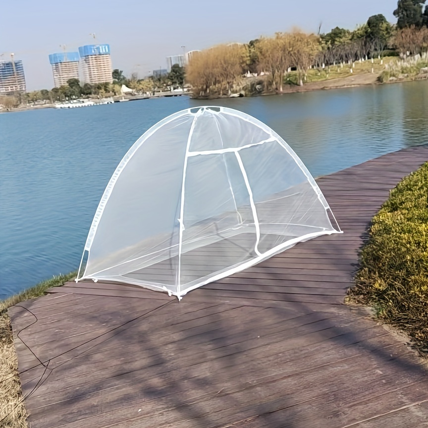 TEMU 1pc Easy Setup Magic Net - Breathable, Durable Polyester For Home & Outdoor Use, Perfect For Camping, Picnics, And Relaxing Or River