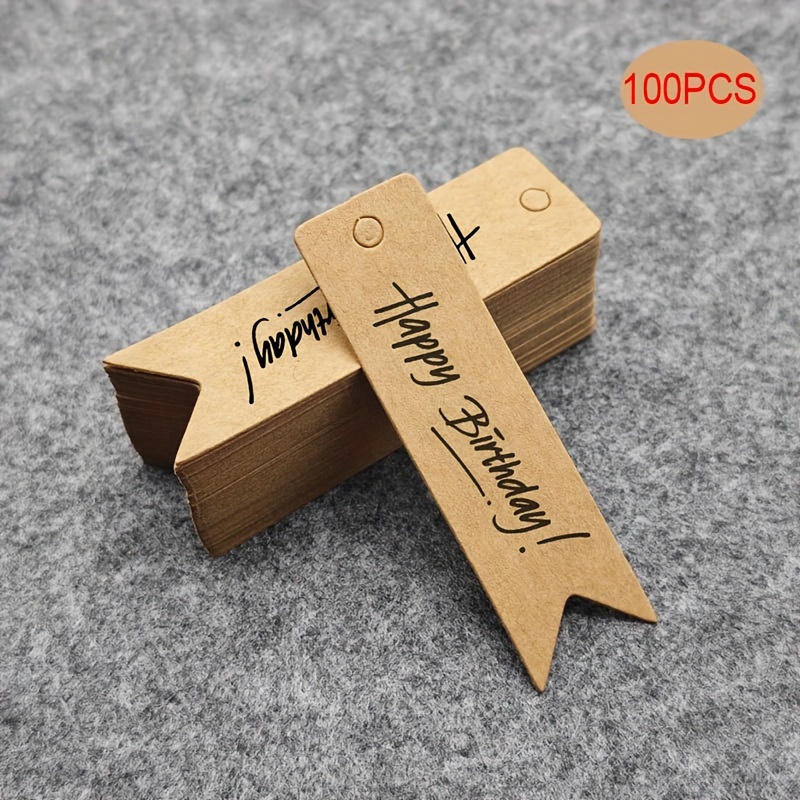 Image of 100pcs Happy Birthday Gift Tags - Paper Hanging Cards For Party Favors, Gifts & Decorations, Ideal For Anyone