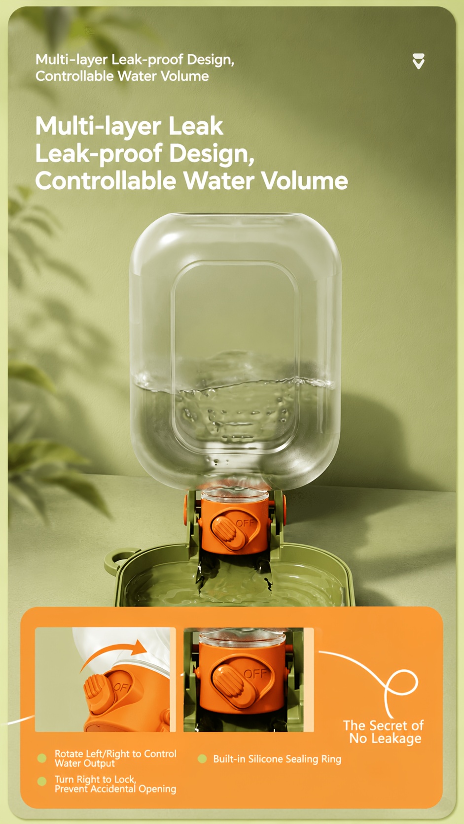 portable pet water bottle leak proof dog water dispenser with drinking bowl food grade plastic pet travel water bottle suitable for dogs and puppies   hikes and outdoor trips Product details 4