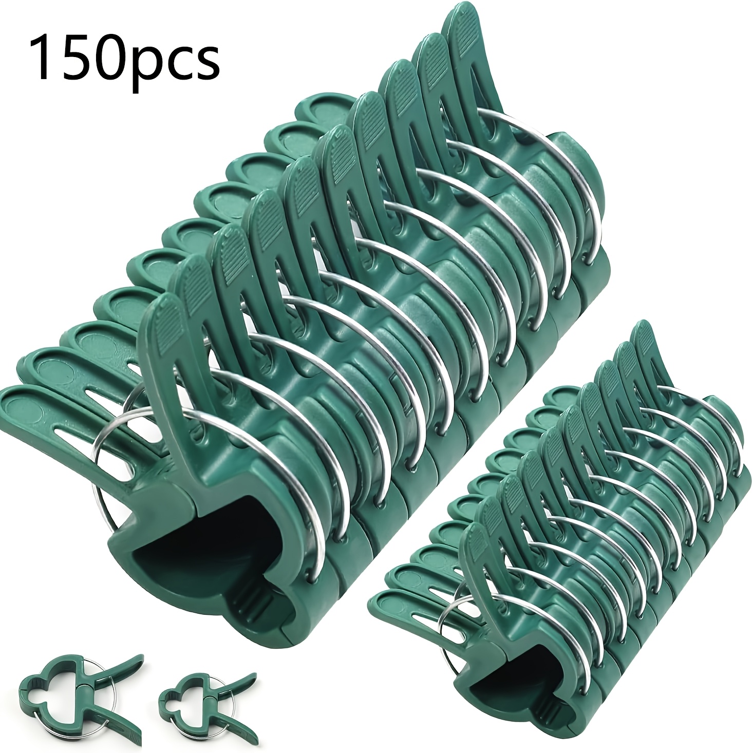 TEMU 150 Heavy-duty Garden Plant Holders | Reusable Quick Clips Made Of Green Plastic, Suitable For Tomatoes, , Vines, Roses And Flowers | Design