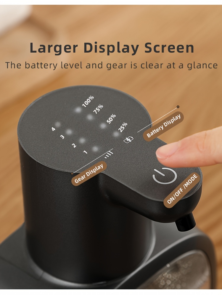 1 Dispensador de Sabão Automático Sem Toque Inteligente, Limpador de Telemóvel de Espuma Recarregável por USB com Tecnologia de Sensor Infravermelho, Bateria de 500mAh, Adequado para Dispensador de Sabão Automático de Casa de Banho e Cozinha, Frasco de Líquido para Lavar as Mãos. Presente de Natal. Presente de Feriado