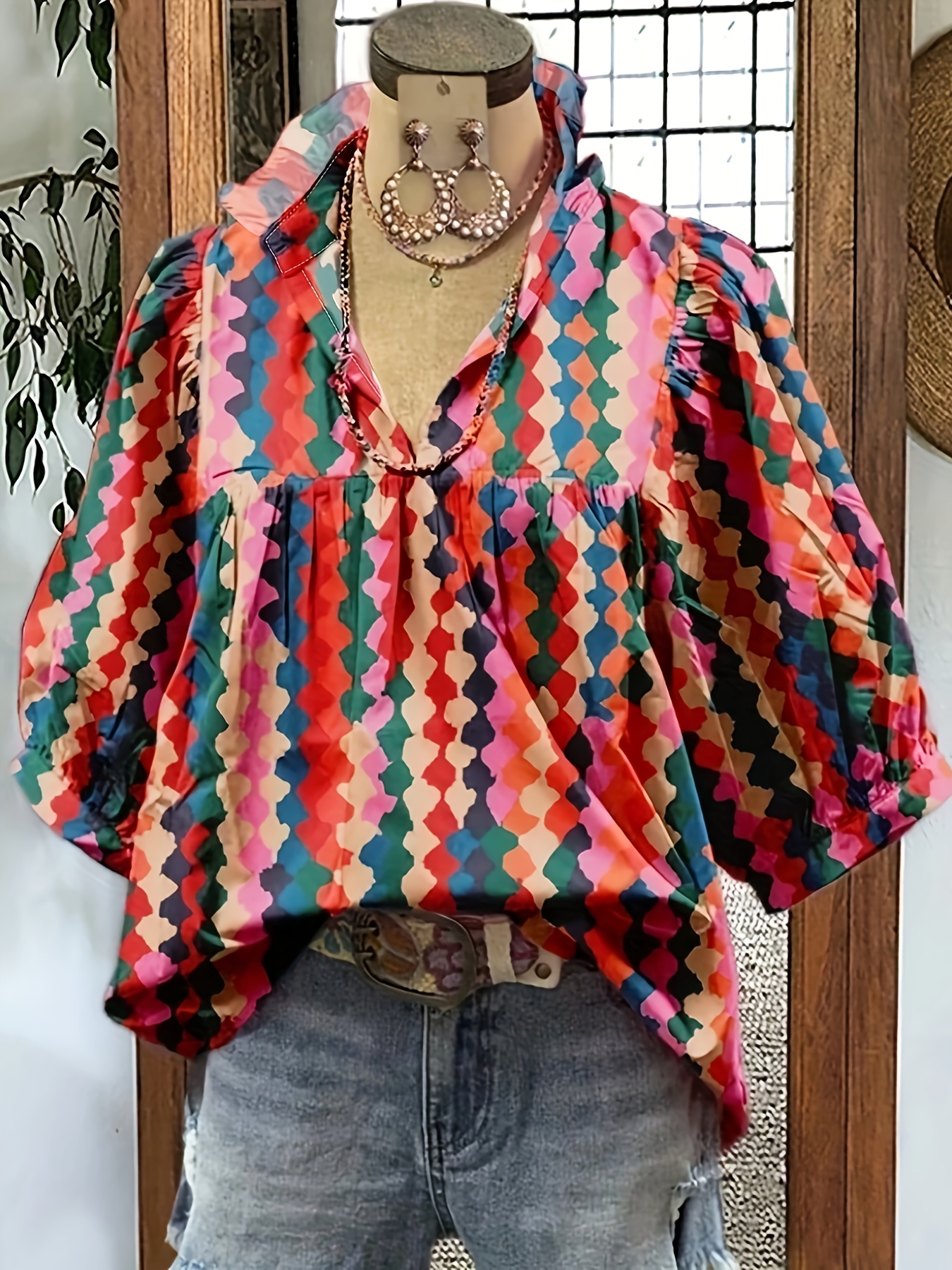 高価値セリー ruffle blouse sold on Temu United States トップス