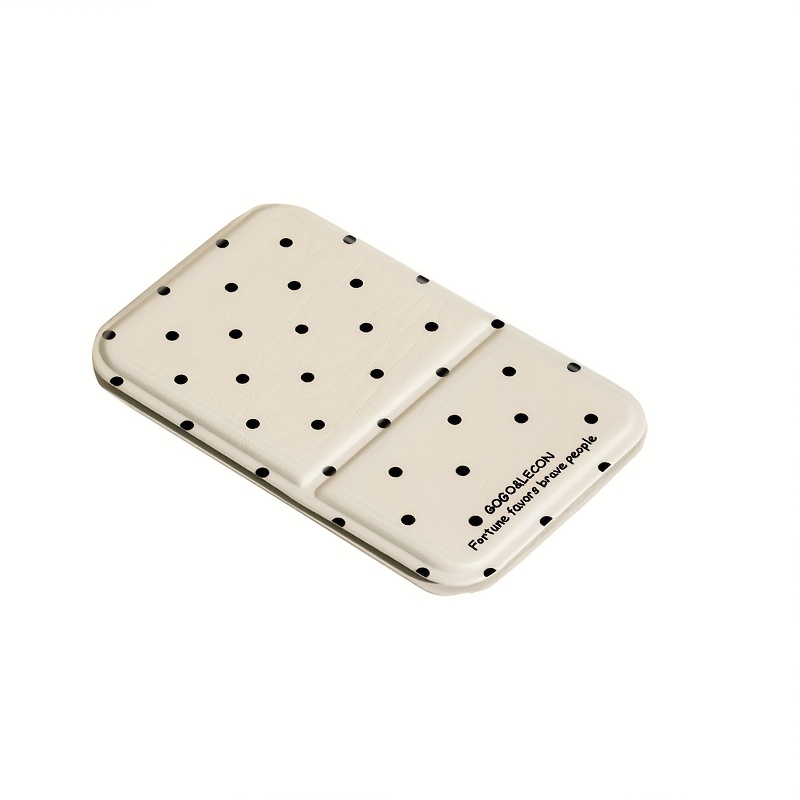 TEMU Korean Style Polka Dot Fashionable Portable Makeup Mirror, Suitable For Quick Touch-ups At Home, Office, Or Dorm. This Foldable Mini Mirror Is