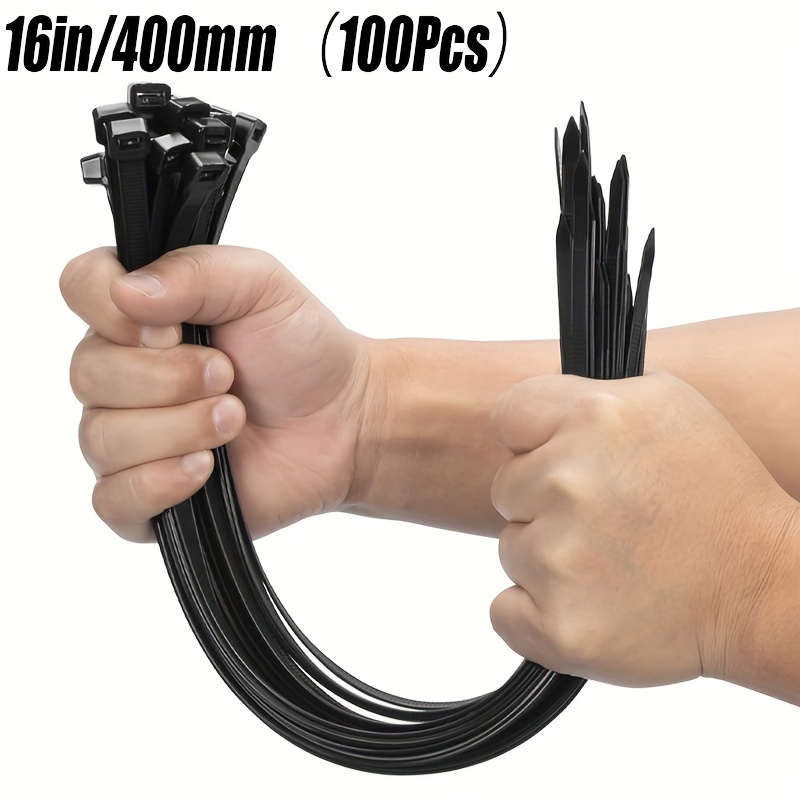 TEMU autobloccanti in nylon da 16 pollici/400 mm, 5-100 - ispessite antiscivolo, adatte per cablaggi elettrici, cavi , giardinaggio e uso