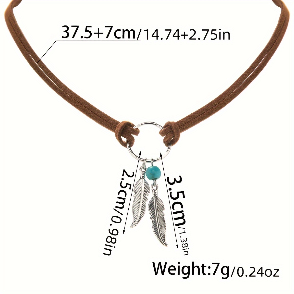retro elegant minimalist style leaf pendant green imitation turquoise velvet chain necklace unisex jewelry gift vacation essential daily wear 3