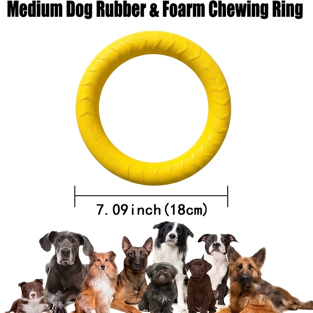 TEMU Grandi giocattoli per cani, giocattoli da masticare per cani robusti, giocattoli per medie/grandi. Anelli galleggianti per cani per , catturare,