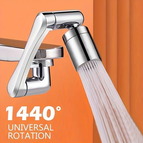1440 rotating robotic arm faucet splash proof design and multi adapter head including installation tools stylish and durable kitchen and bathroom faucets bathroom sink faucets multifunctional