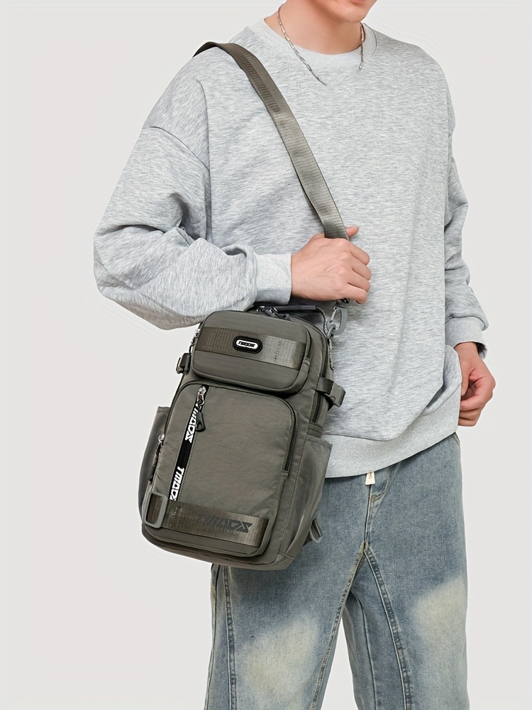 unisex chest backpack large capacity convertible crossbody handheld waist pack with multiple compartments padded shoulder straps waist clip for outdoor hiking gym travel durable casual outdoor bag 18 colors backpack for travel hiking essentials stylish outdoor gear secure zipper closure details 36