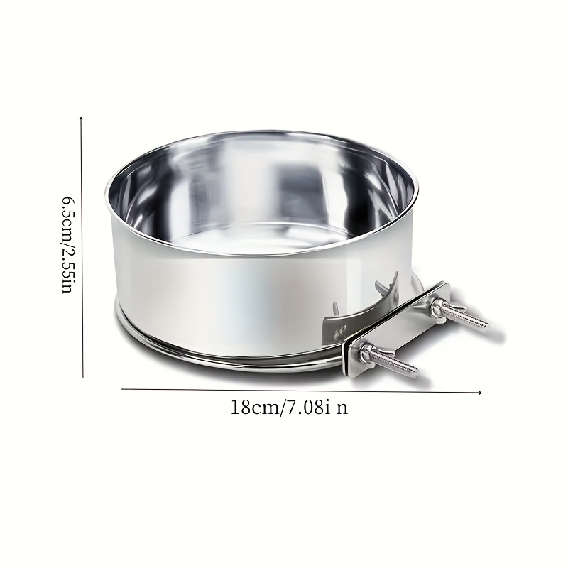 TEMU Parrot Stainless Steel Food Cup Food Box Bird Cage Food Cup Jar Water Bowl Water Cup Food Bowl Food Cup Trough Bird Supplies