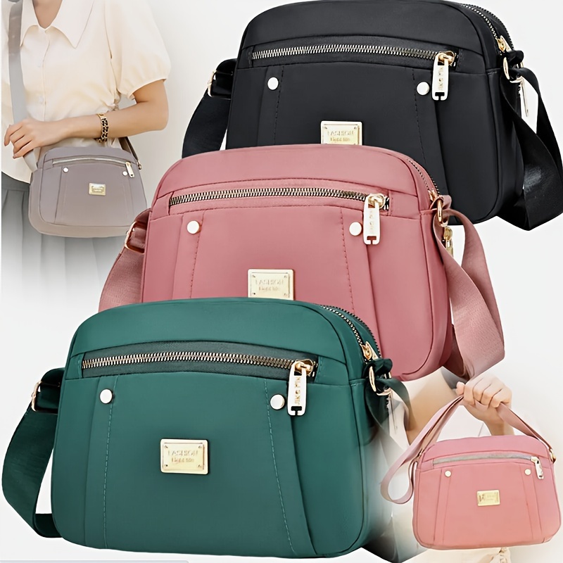 crossbody bag for women nylon shoulder bag with zipper pockets adjustable strap small purse handbag for everyday use Product details 0