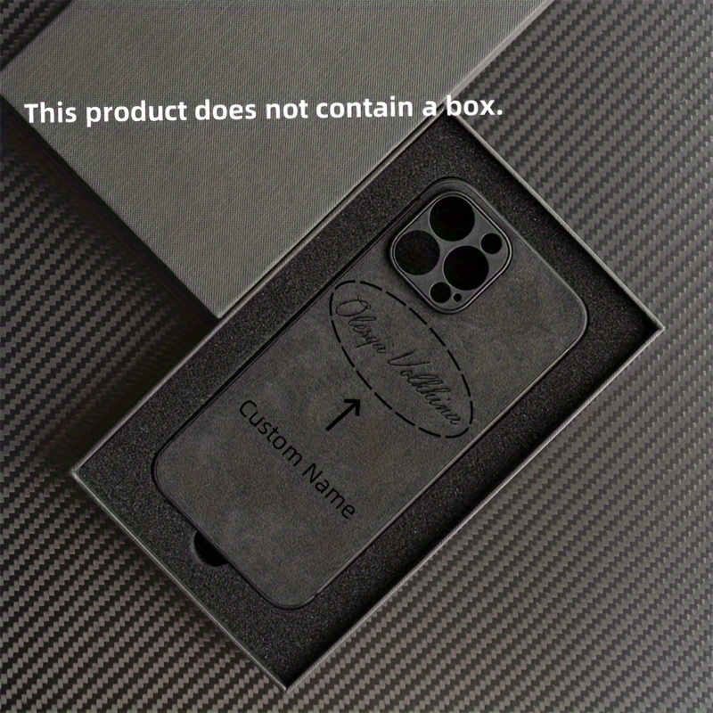 TEMU Phone Case: Diy Name Sport Suede Artificial Leather Soft Case For Iphone 15 14 Pro Max 13 12 11 Personalised Busines Back Cover