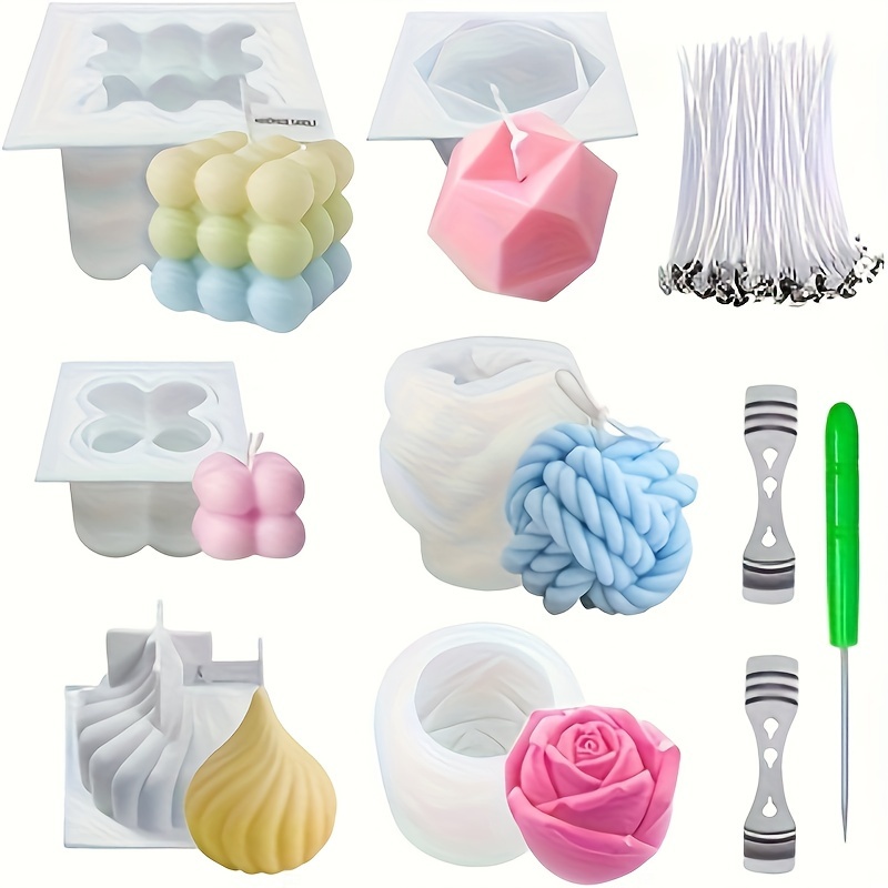 TEMU A 6pcs Resin-making Mold Set Is Used For Resin-making Sets And Candle Making, Including Molds Such As Ball Bubble Candle Molds And 3d Rose