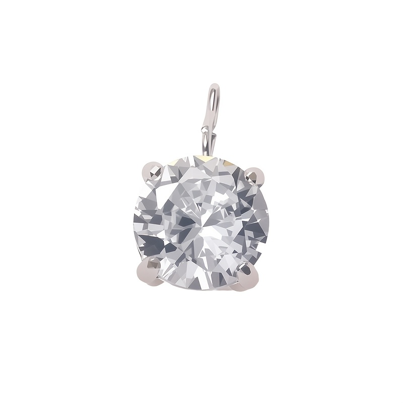 Versatile Style Non-Fading Round Synthetic Zircon Pendant Necklace