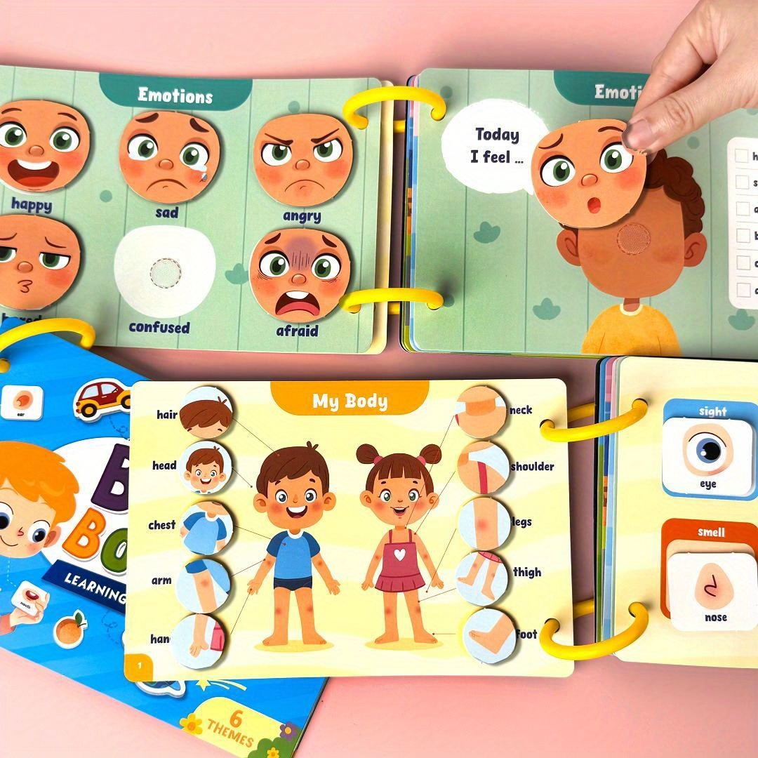 1pc/2pcs Interactive Busy Book for Youngsters, Educational Sensory Activity Flash Cards, Cognitive Skill Development, Preschool Learning Toy, School Supplies, Travel Toy, Summer Holiday/Back to School Gift for Kids, Halloween Gift, Christmas Gifts