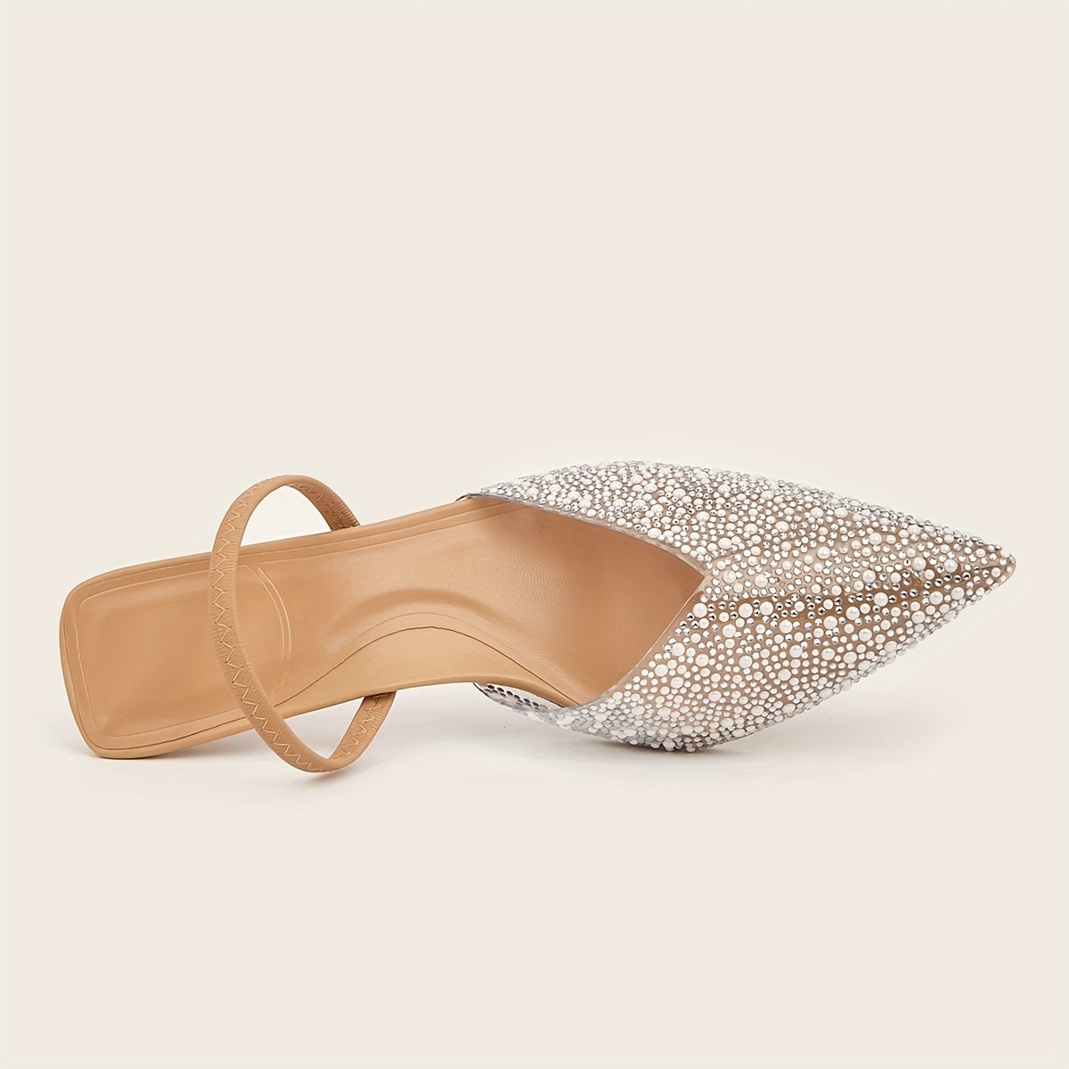   elegant womens heeled sandals with   pearl accents translucent pointed toe slingback stiletto heels lightweight comfortable for prom and special occasions formal footwear sophisticated style synthetic cover sandals high heel sandals details 7