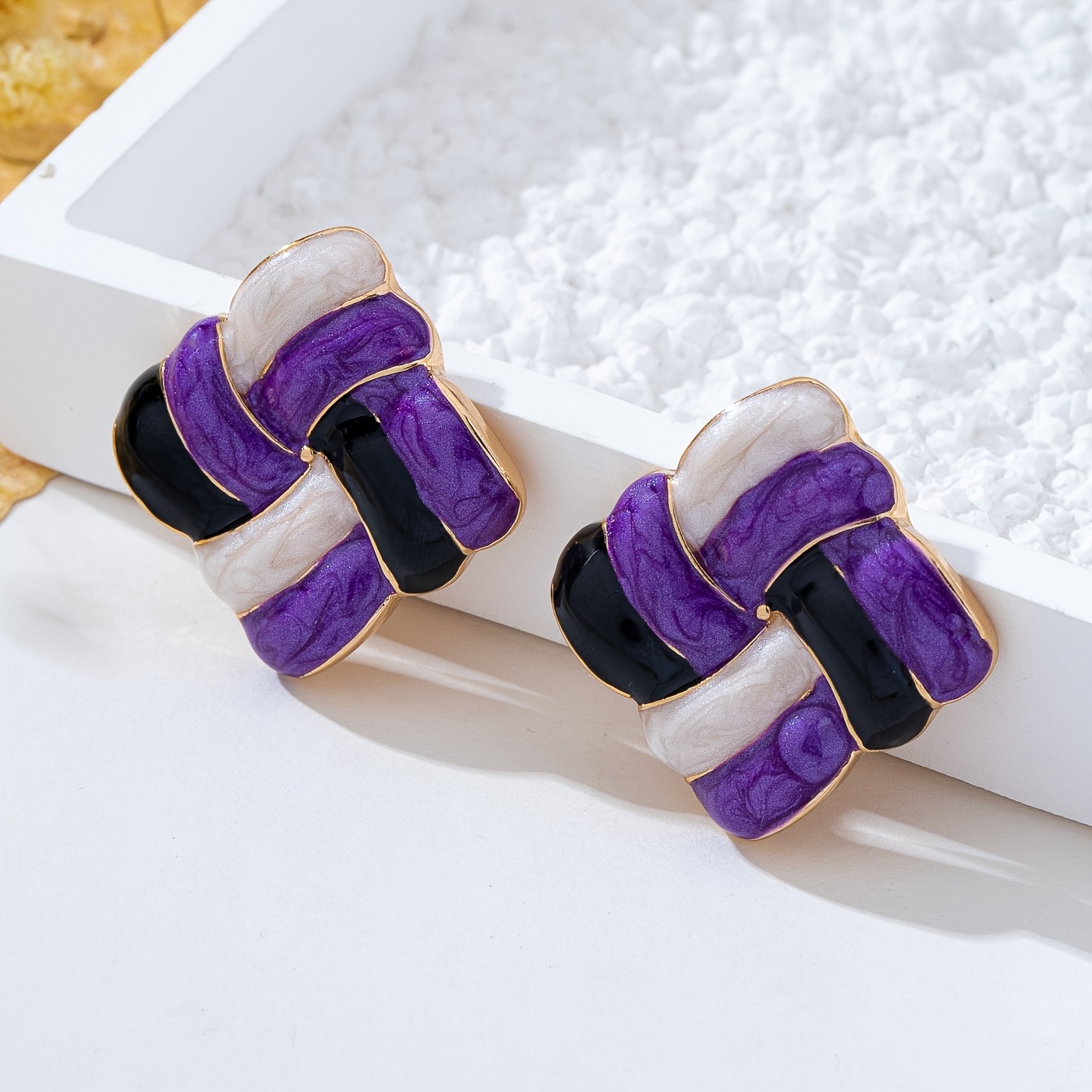 TEMU A Pair Of Stylish And Unique Enamel Earrings For Women