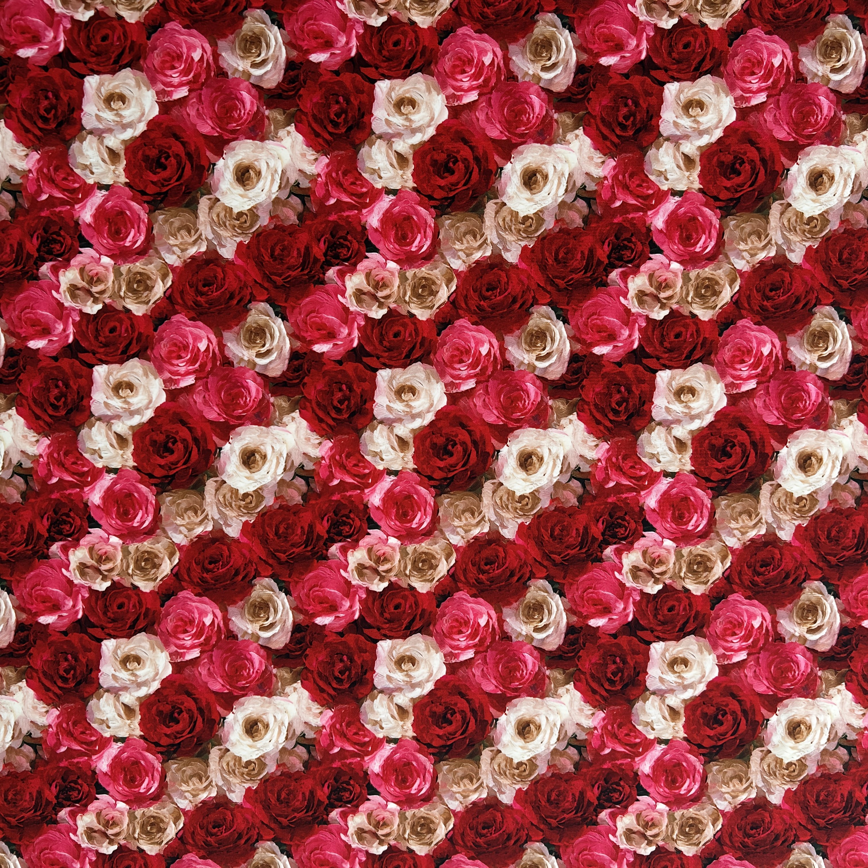 TEMU 1pc Floral Fabric - Pre-cut Floral Material With Red Roses (pink/white/red Floral Wall) & Blue Roses (ice-cracking Texture - Or Castle Decor) -