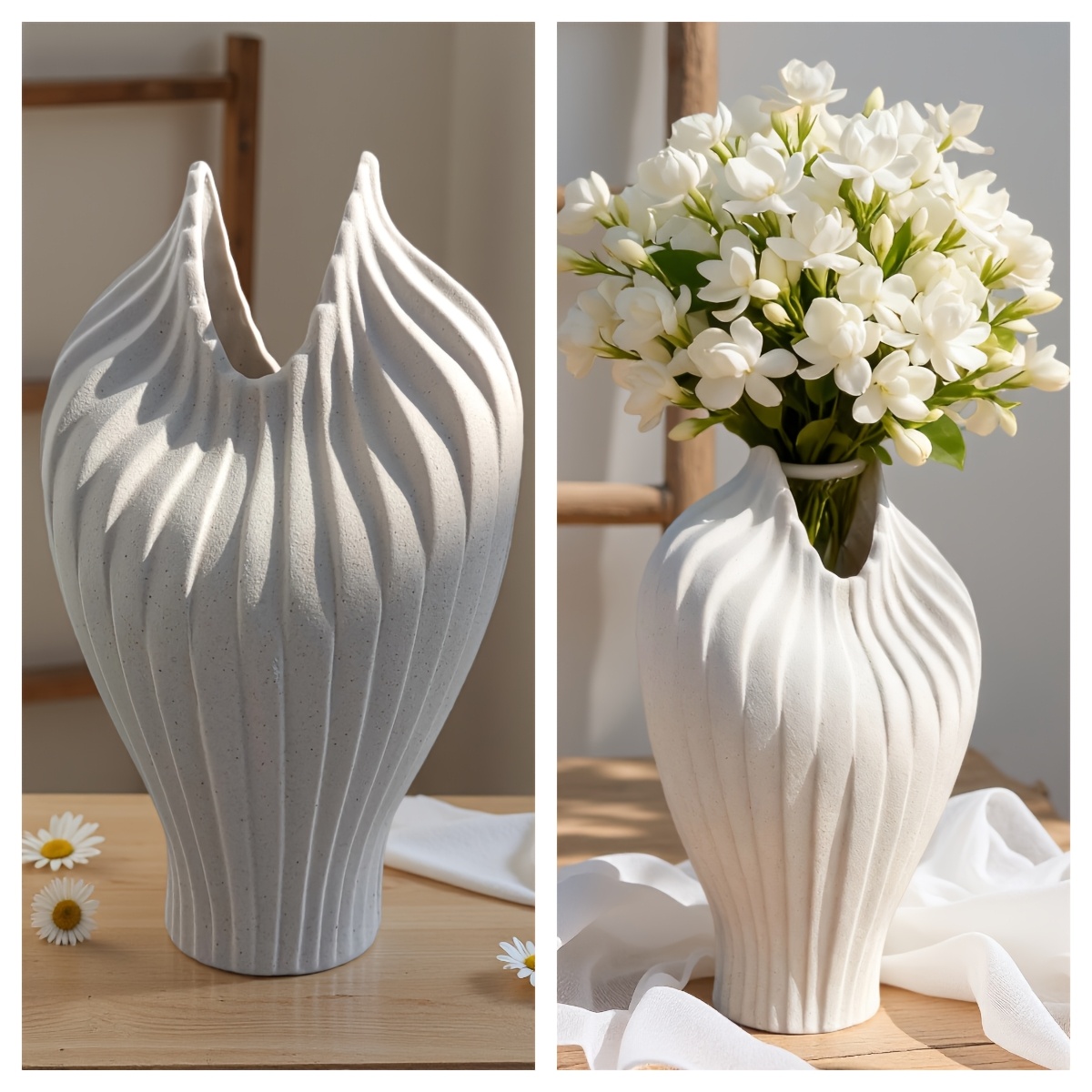 A Handcrafted Decorative Ceramic Vase with an Artistic Design Style, Featuring a Masterfully Designed Shape and Frosted Texture. Suitable for Decoration in Various Settings