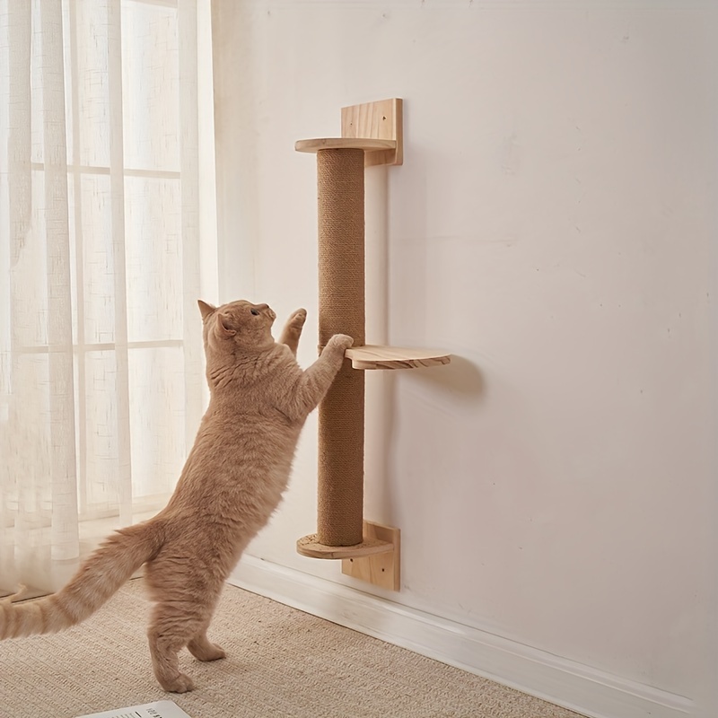 

Sturdy Wooden Cat Tree Tower With Sisal Rope Scratching Post And Toy For Indoor Cats - Keep Your Feline Friend Entertained And Happy!
