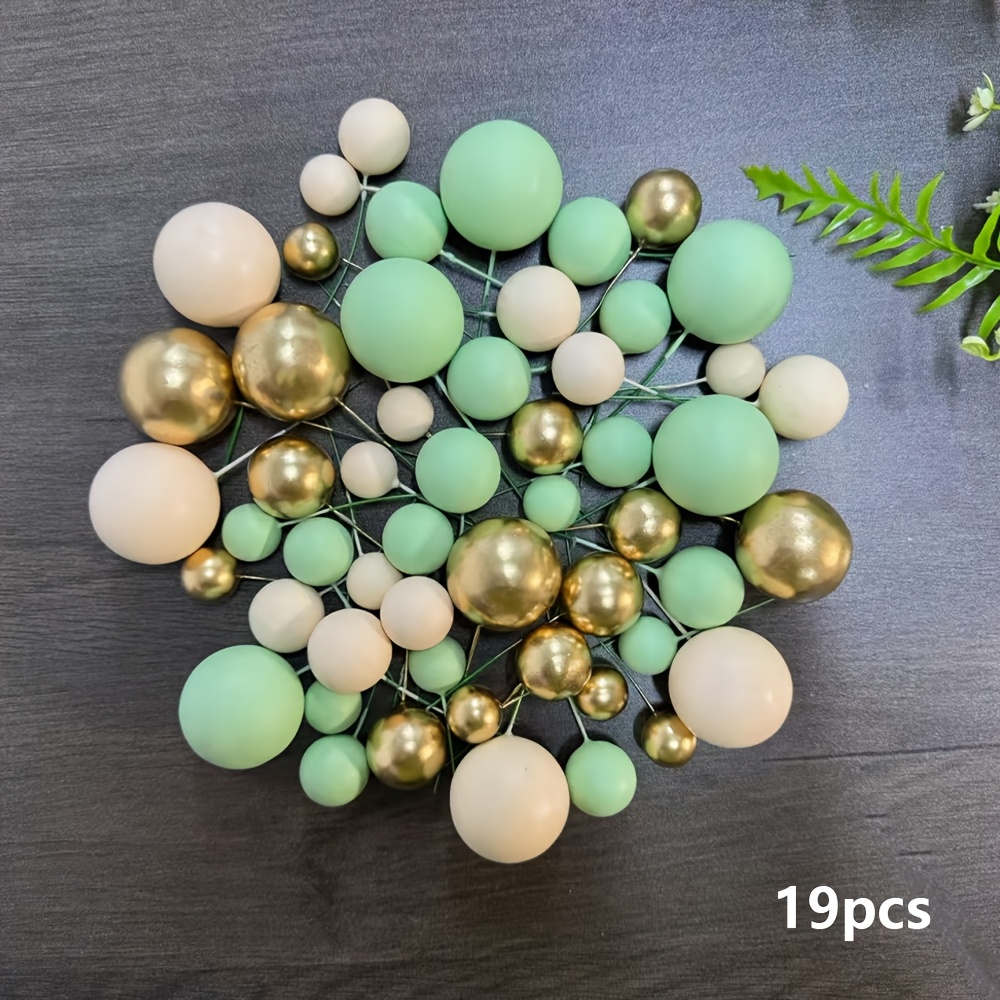 TEMU Lot de 19 boules de décoration pour gâteau, boules en mousse multicolores pour décoration de gâteau, toppeurs pour cupcakes en boules de mousse,