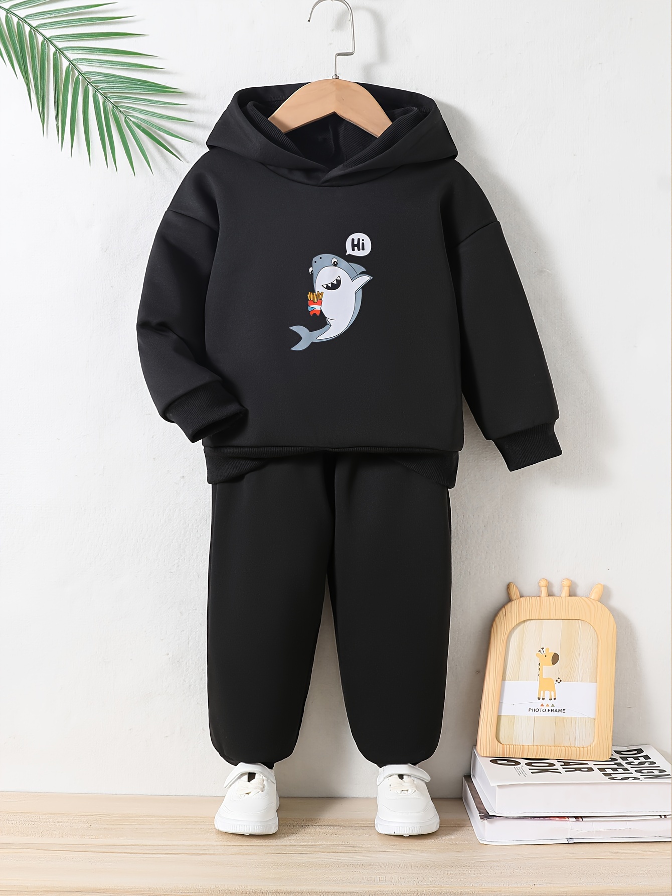 Girls Letter Embroidery Plush Hoodies + Tank Top + Jogger - Temu