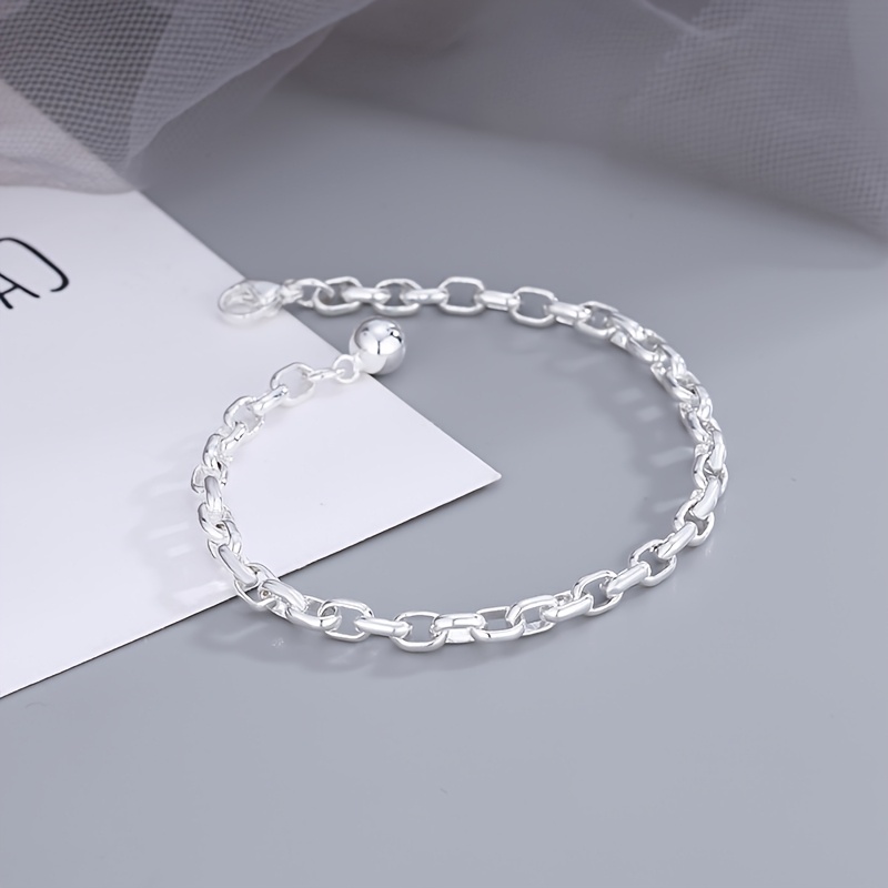 Vintage s925 Silver Bracelet Thick Chain Classic Gift Jewelry