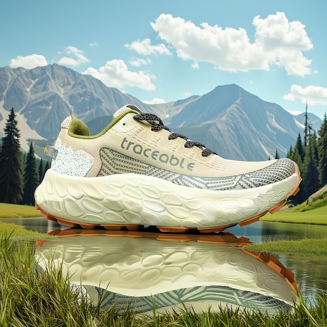 Sneakers, Men's Outdoor Shoes Lightweight Comfortable Trail Running Shoes Anti-Slip Shock Absorption Casual Fashion Sports Running Shoes