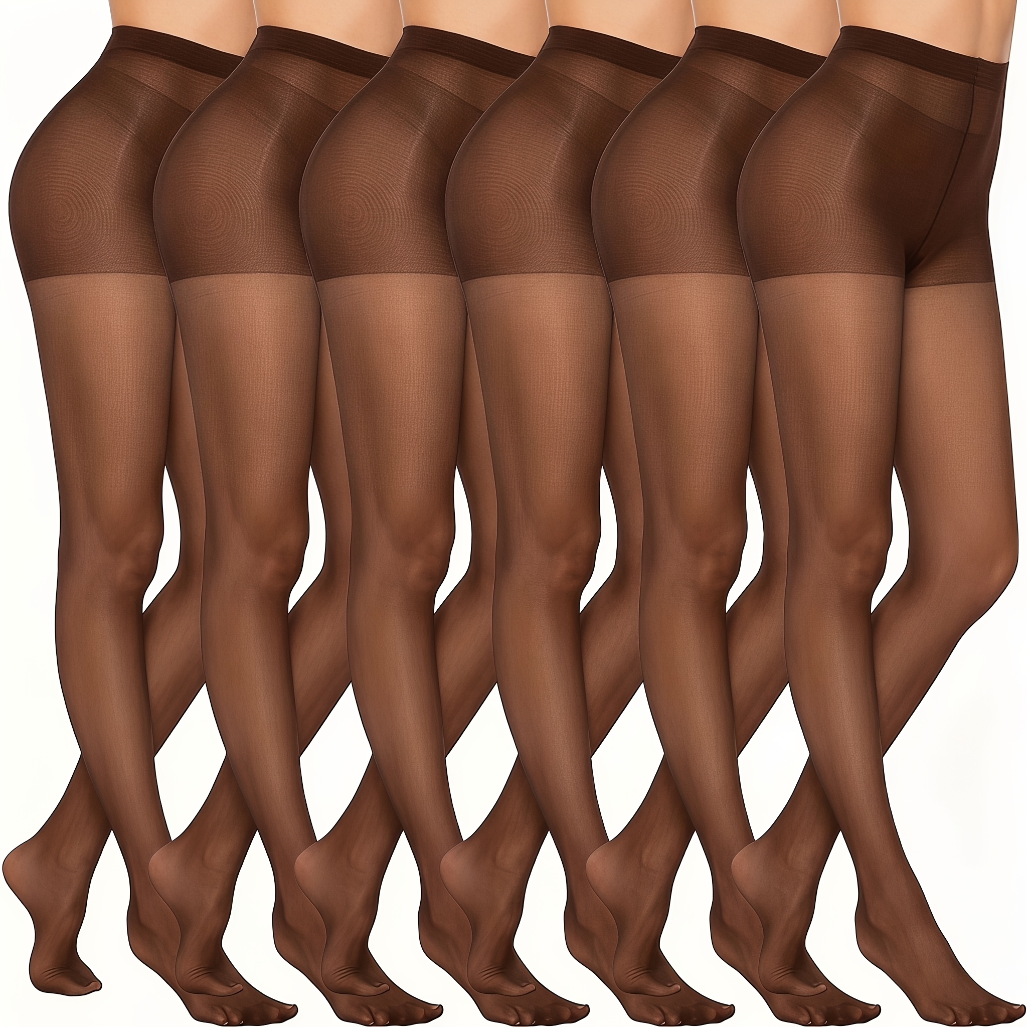 TEMU 6 piezas de medias de rejilla transparentes para mujer, entalladas e invisibles, combinadas con elegantes medias color nude. Aptas para usar con