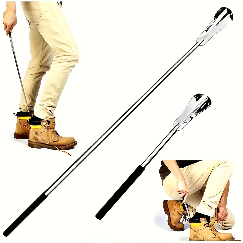 

1pc Adjustable Stainless Steel Shoe Horn - , Foldable Design With Non-slip Grip Handle, Ideal For Seniors, Men, Women, And , Shoe Helper