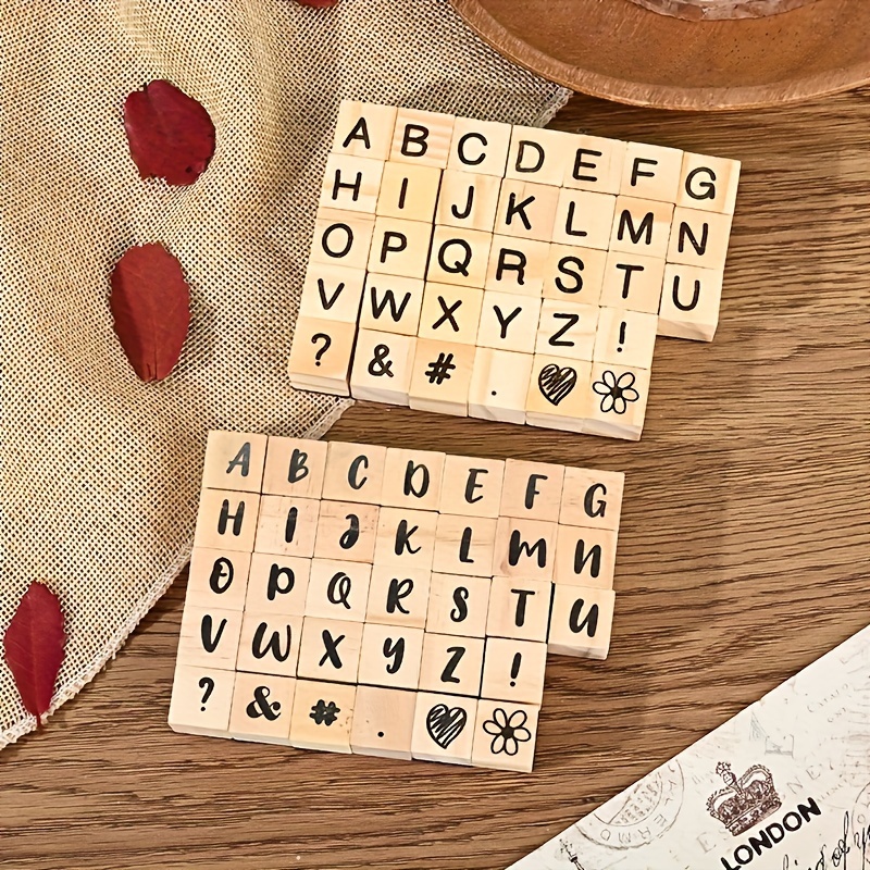 

Ensemble de tampons en silicone transparent avec alphabet vintage pour lettres artistiques en anglais, matériaux mignons pour le journaling - Convient aux personnes de 14 ans et plus