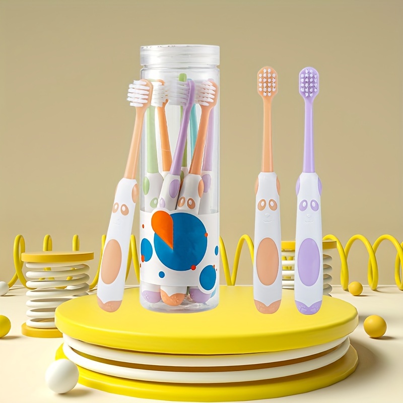 

8-piece Soft Bristle Kids' Toothbrushes - Gentle On Teeth & Gums, Cute Cartoon Designs For Ages 8-12