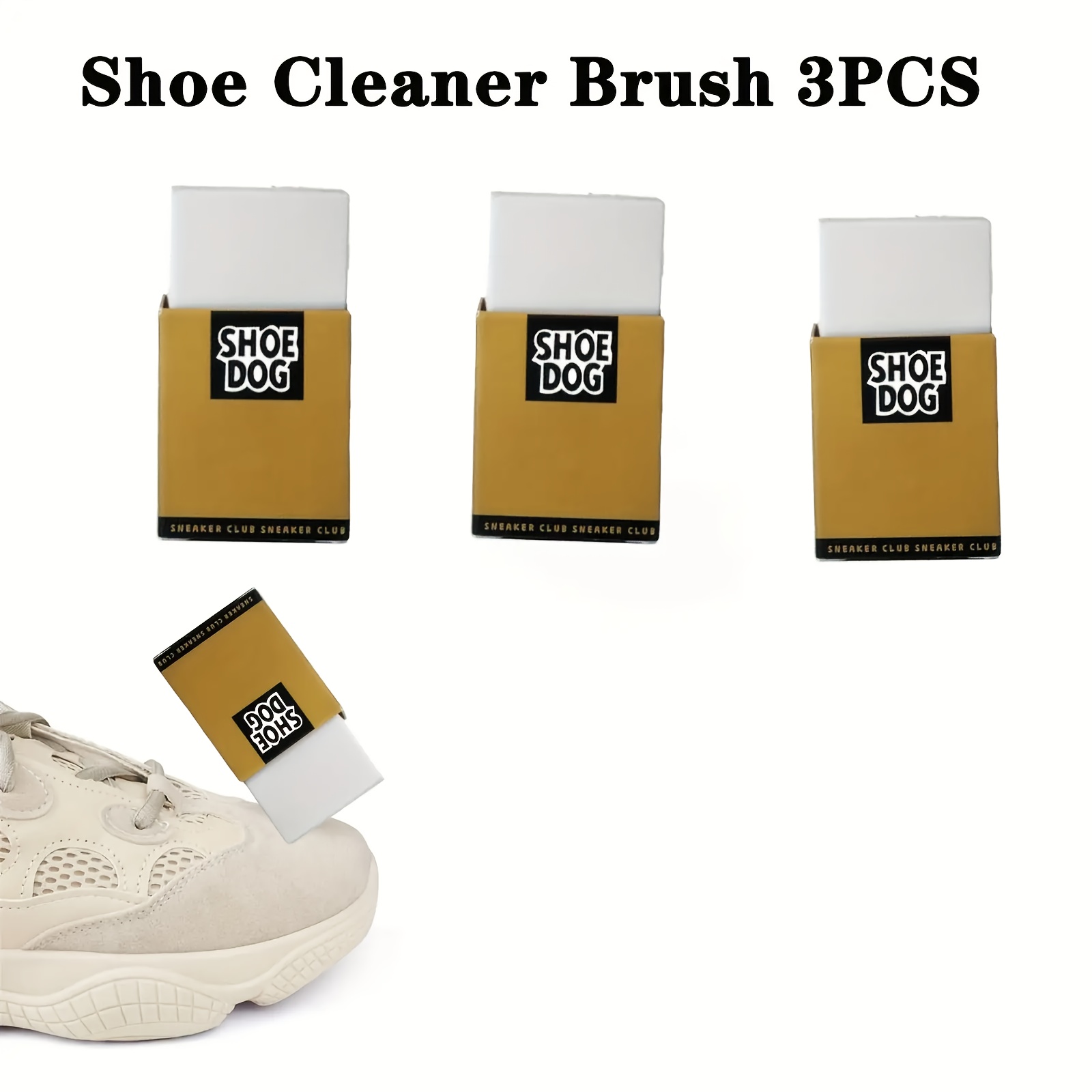 TEMU 3pcs Suede Shoe Cleaner Eraser Suitable For Sneakers, Clothes, Glass, Walls, Floors, Furniture - Non-electric Stain Remover With Rubber Erasers