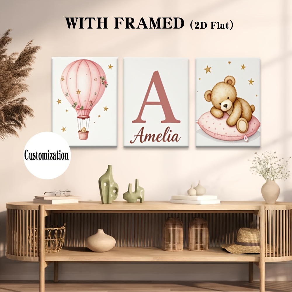 3pcs Personalized Name Custom Poster Wall Decor