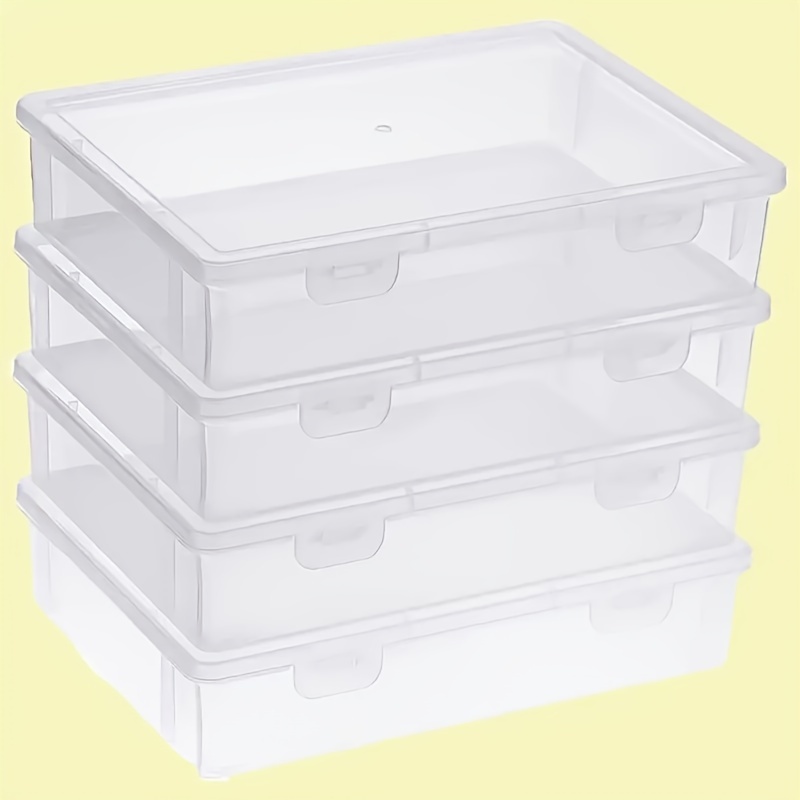 

4- Clear Plastic Storage Boxes With Lids, - Organizer Bins, , Decor, Kitchen Supplies, Assorted , , Bins & For Organization