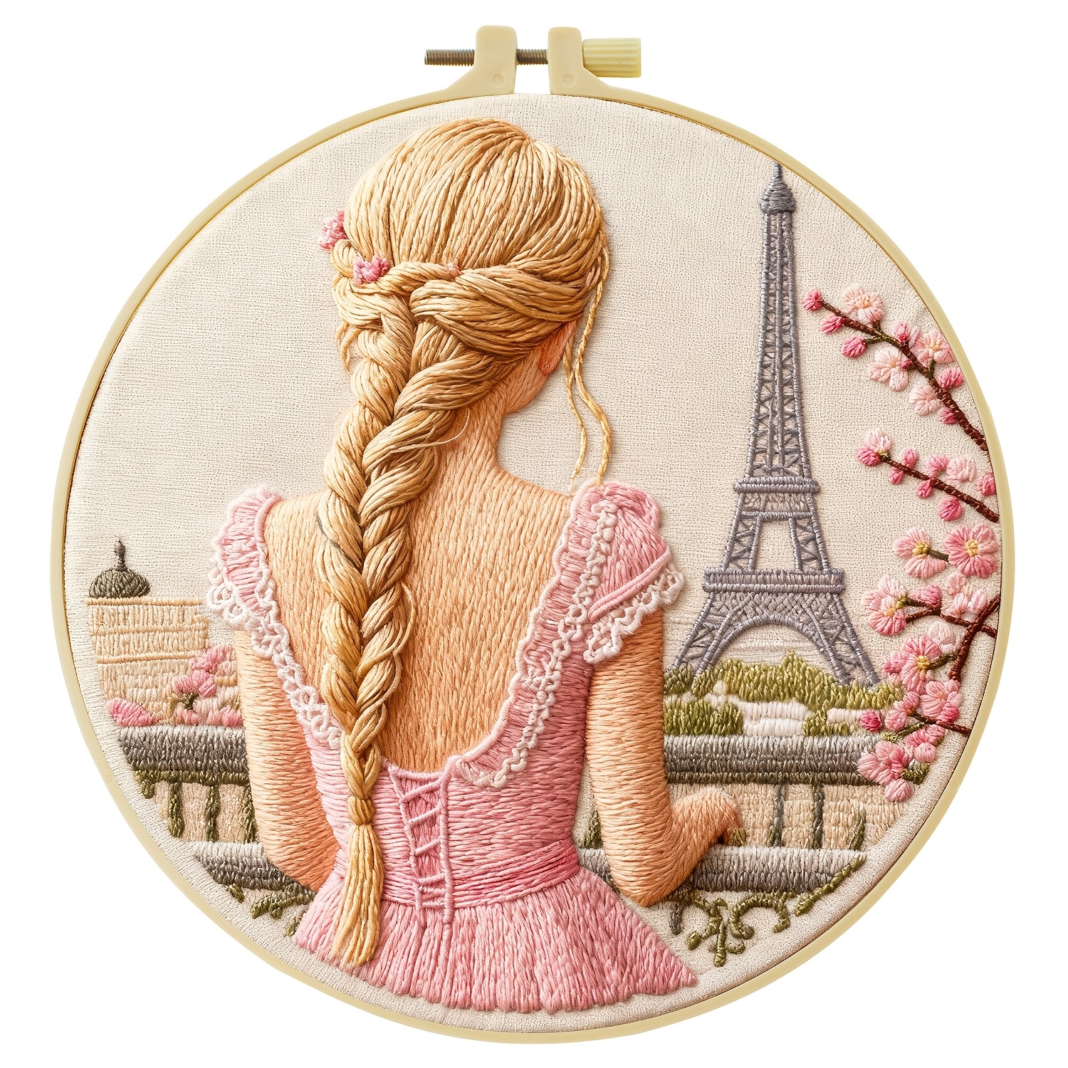 TEMU 1pc Embroidery Kit, 20x20cm/7.9x7.9inch, Beautiful Figure, Handmade Diy Embroidery Kit, Suitable For Diy Embroidery Lovers For Adult Beginners,
