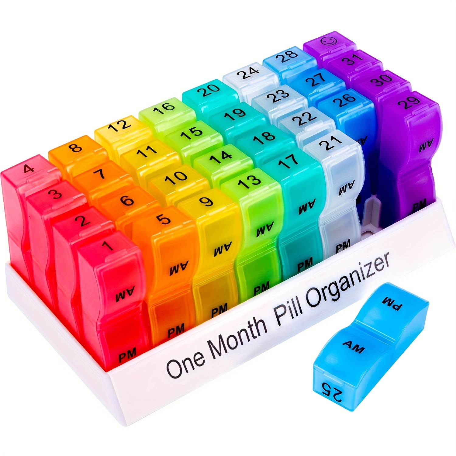 Image of Monthly Pill Organizer For , 2 Times A Day, 1 Month Pill Case , Travel Pill Box, 31 Day Pill Medicine Container Vitamins Holder For Fish Oil, Medications And Supplements