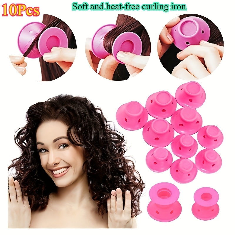 10pcs Soft No-Heat Hair Curlers, Reusable Curling Styling