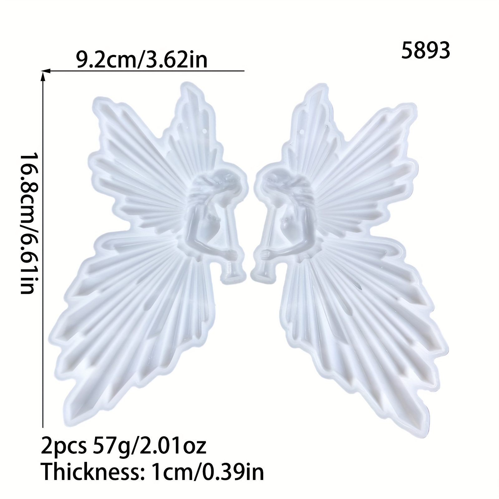 Image of 2pcs Of Semi-three-dimensional Fairy Flute Wall Decoration Hanging Silicone Mold Flute Fairy Wall Hanging Epoxy Resin Drip Mold