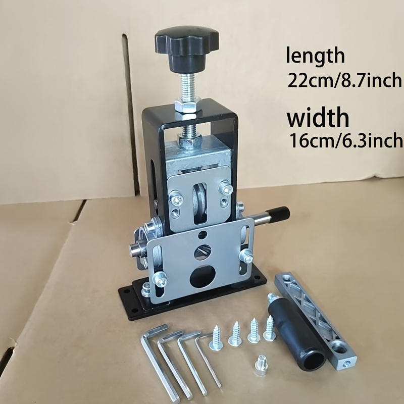 TEMU Steel Manual Wire Stripper With Polished , Adjustable Height Features, Drill-compatible, Hand-cranked Cable Stripping Tool For Electrical Work