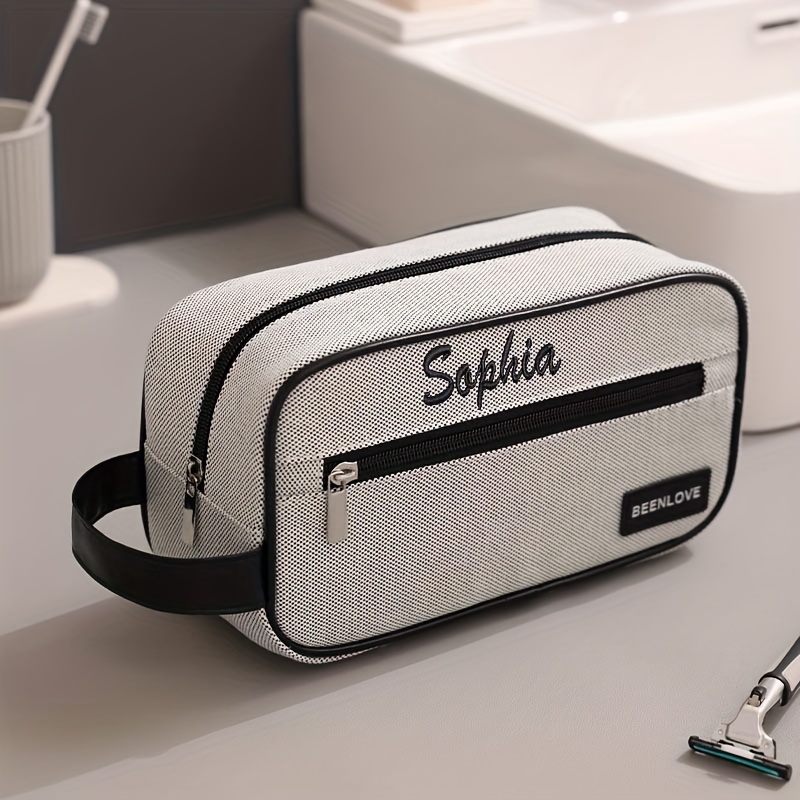 TEMU A Customizable Embroidered Men's Toiletry Bag, Suitable For Men And Women For Travel And Business Trips, A Lightweight And Stylish Travel