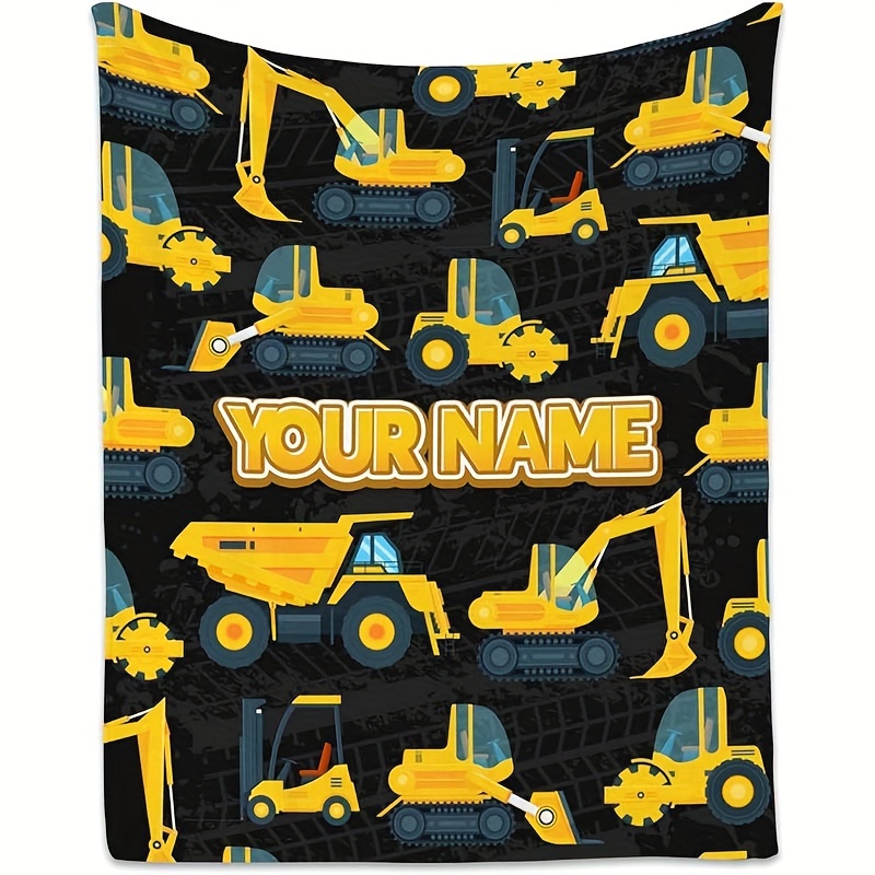 

Customizable Vehicle Excavator Flannel Blanket - , & - For Decor, , , And