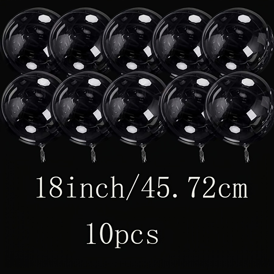 10pcs 18-inch Transparent Balloons, Self-sealing Pre-stretched Bobo Balls, Suitable For Outdoor Activities; Valentine's Day, Wedding, Birthday Party Decorations
