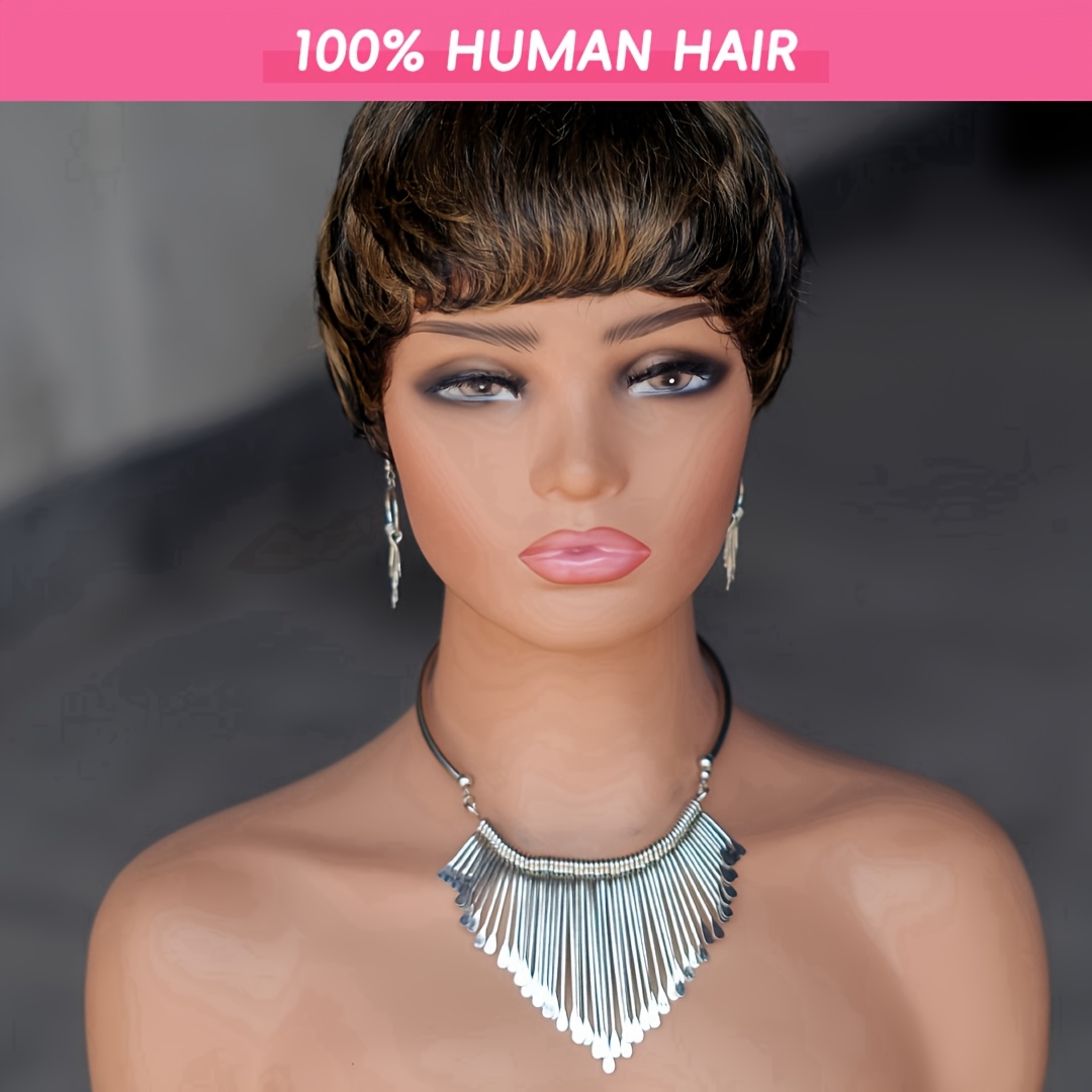 

P1b/27# Glueless Cut Wig Human Hair Short Wigs For Women Straight Wigs Human Hair