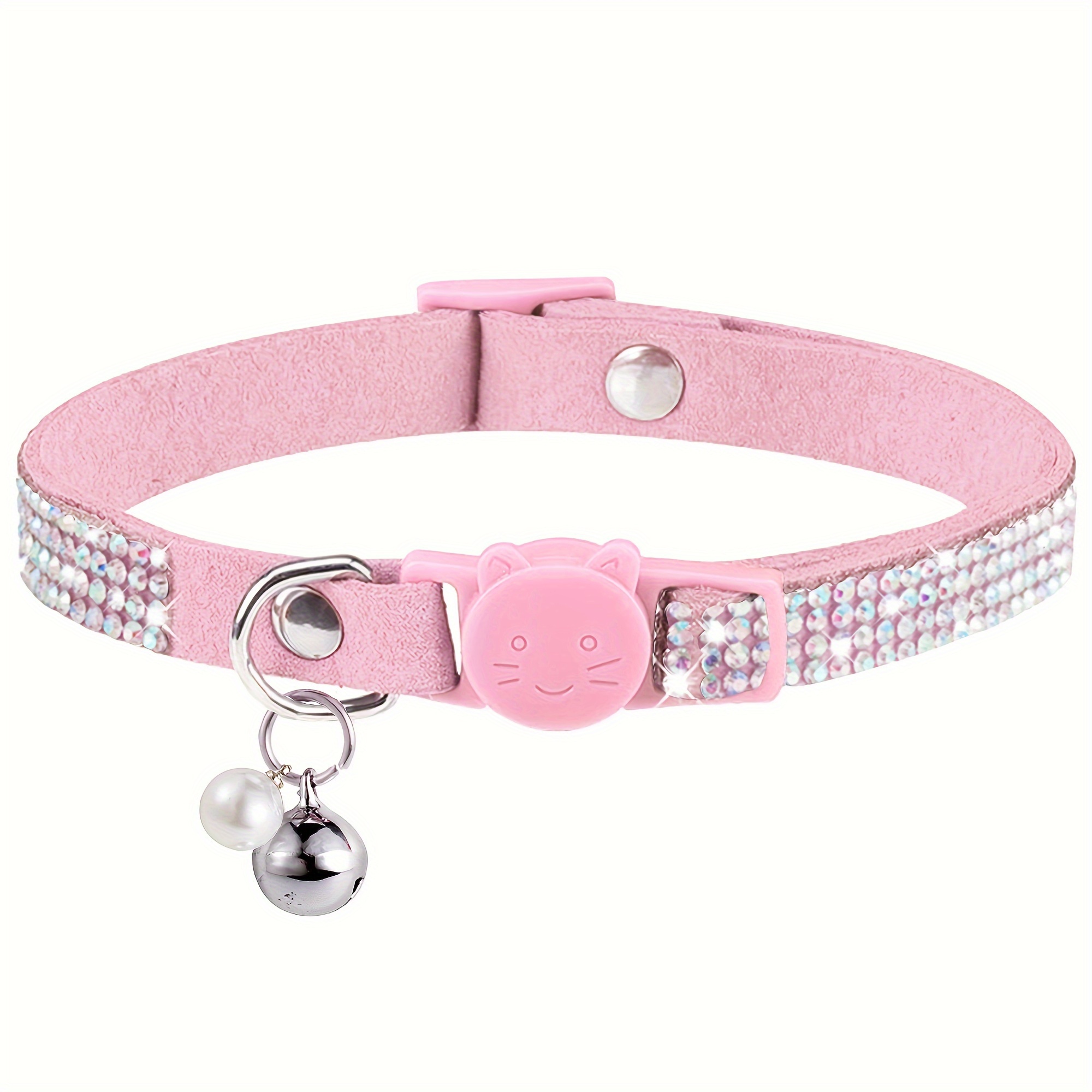 TEMU Cat Collar Breakaway , Precious Stone Cat Collar With Safety Quick Release For Individual Boy Small Kitten Pets Puppy, Cute Soft Female Male Cat Collars
