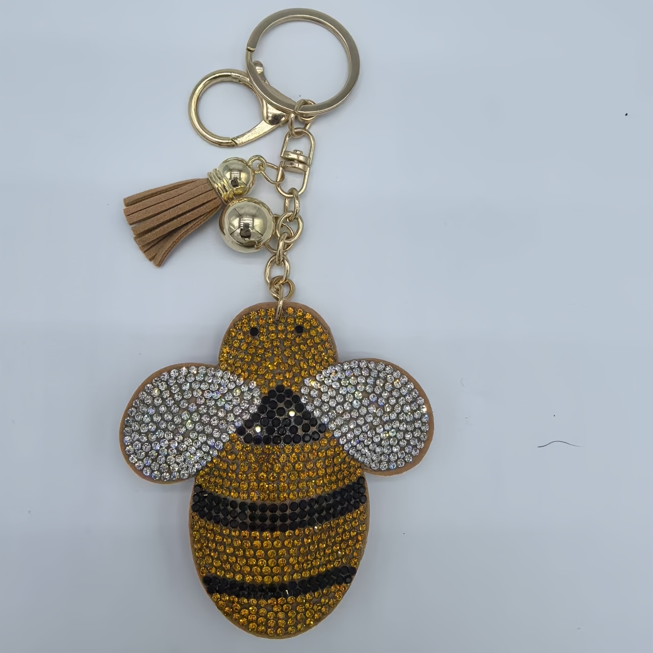 TEMU Portachiavi Ape con Trapano Completo e Campanellino a Nappa, Ciondolo per Borsa, Ornamento da Appendere in Auto, Regalo di Compleanno per la