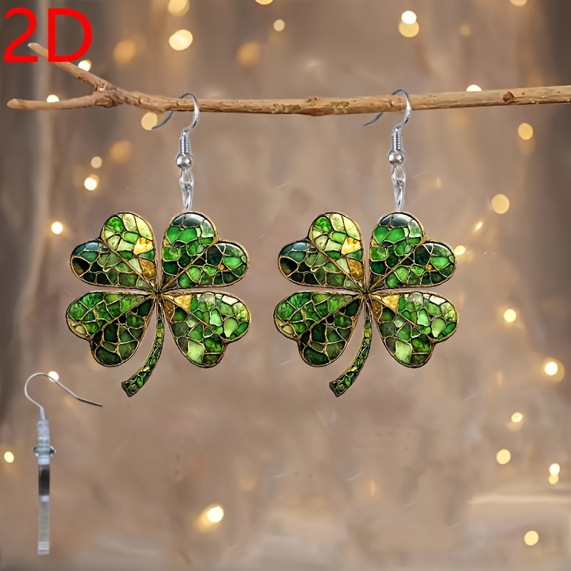 Vintage Inspired Four Leaf Clover Earrings for Women