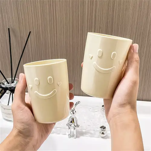 Vaso de baño de cerámica, 2 piezas reutilizables para enjuague bucal para  parejas, juego de vasos de cepillado de dientes con bandeja, soporte para