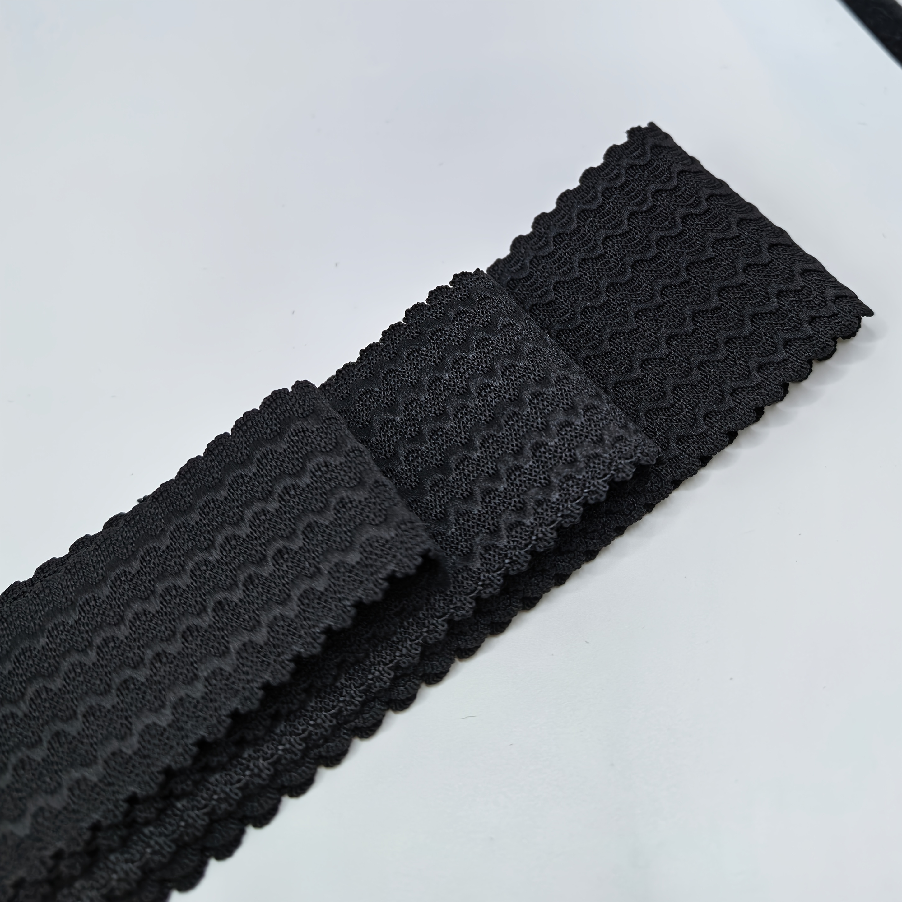 TEMU Bande élastique en dentelle à motif d'ondulation d'eau de 3 yards/108 pouces 40/ mm, bande élastique de passepoil en dentelle polyvalente pour