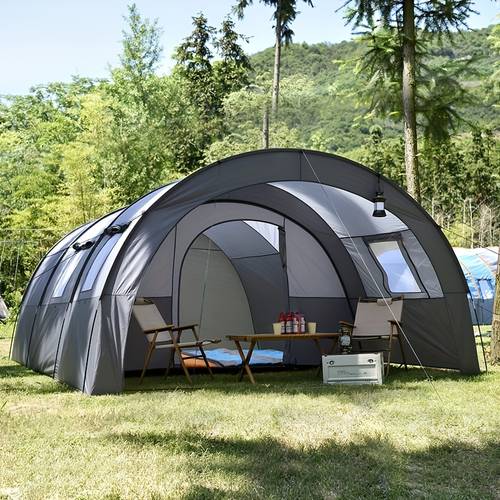 large space multi person camping quick opening temporary relief fully automatic portable double layer camping picnic tent thickened sun protection play equipment