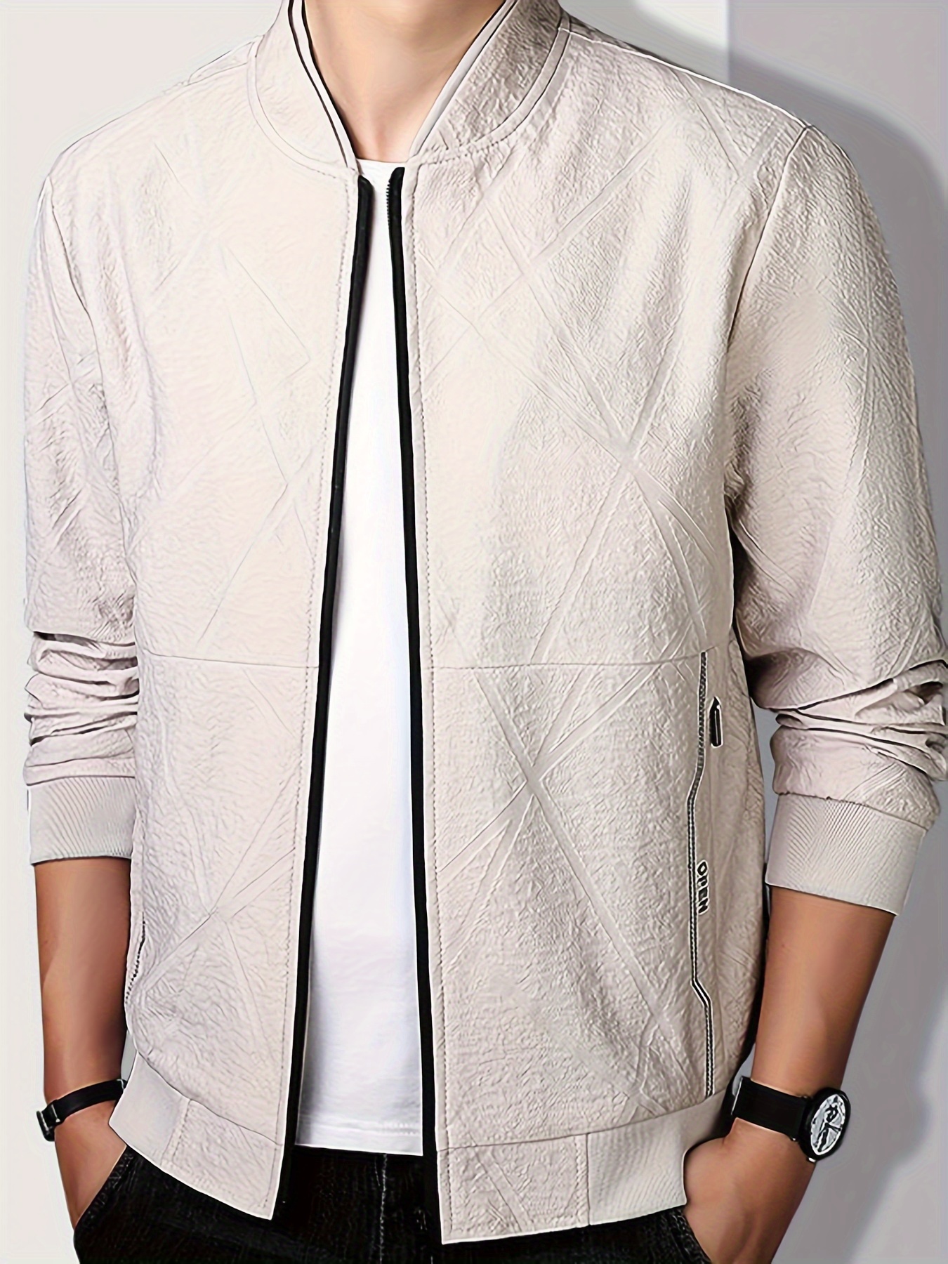 Mens Coconut Print Zip Baseball Collar Varsity Jackets - Temu